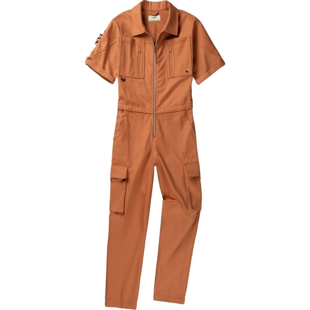 Wondery Juniper Camp Jumpsuit - Coral - Medium